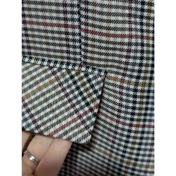 1.STATE Women's Black Tan & White Small Checked Pattern Blazer Jacket Size 10 - Picture 3 of 8